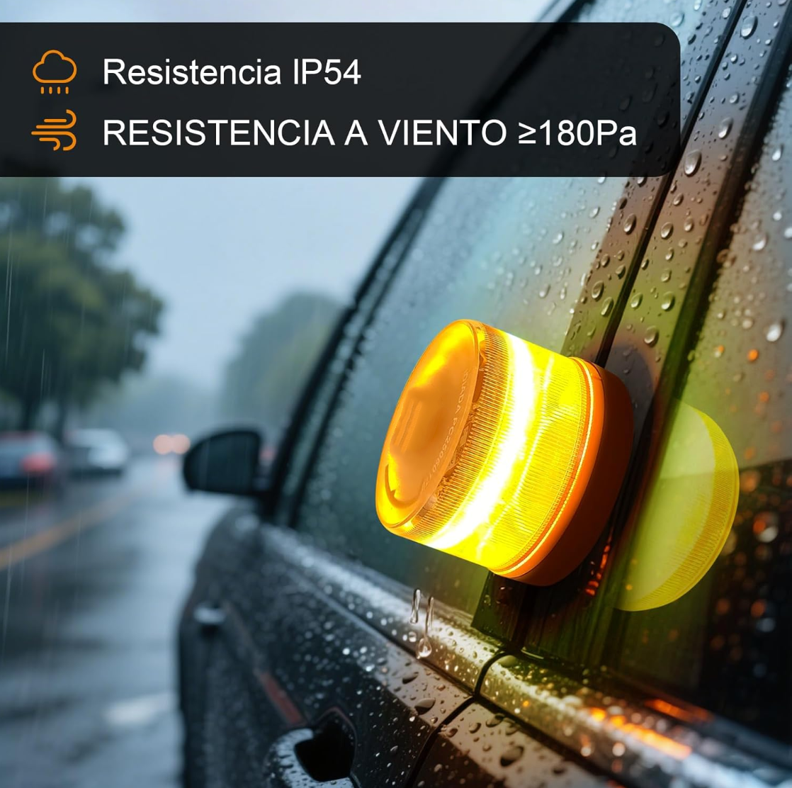 DarkFairy Luz de Emergencia V16 Aprobada por la DGT con Geolocalización 3.0 – Señalización de Ubicación para Automóviles, Plan de Datos Incluido – Base Magnética IP54 – Cumple con la Normativa 2026