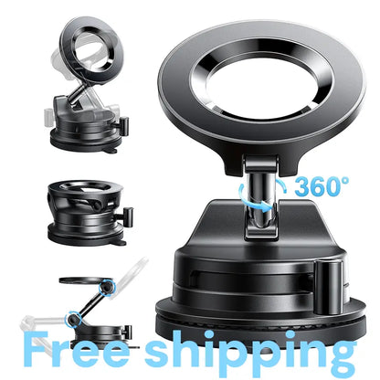 360°Vacuum Car Phone Holder, Suction Phone Mount with One-Step Lock, Retractable, Compact & Stable Design, Car Accessories