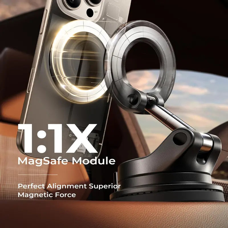360°Vacuum Car Phone Holder, Suction Phone Mount with One-Step Lock, Retractable, Compact & Stable Design, Car Accessories