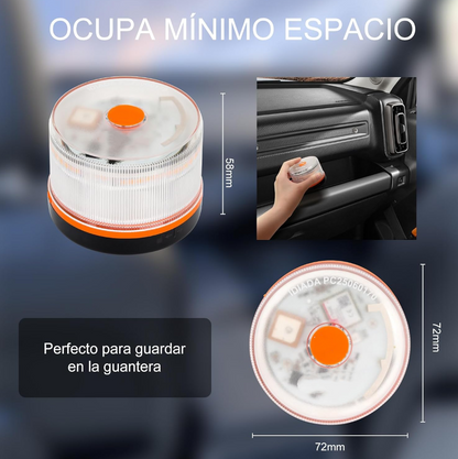 DarkFairy Luz de Emergencia V16 Aprobada por la DGT con Geolocalización 3.0 – Señalización de Ubicación para Automóviles, Plan de Datos Incluido – Base Magnética IP54 – Cumple con la Normativa 2026