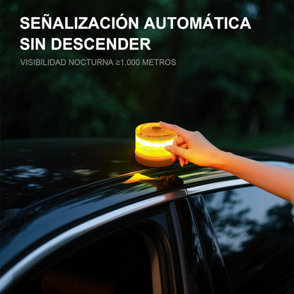 DarkFairy Luz de Emergencia V16 Aprobada por la DGT con Geolocalización 3.0 – Señalización de Ubicación para Automóviles, Plan de Datos Incluido – Base Magnética IP54 – Cumple con la Normativa 2026
